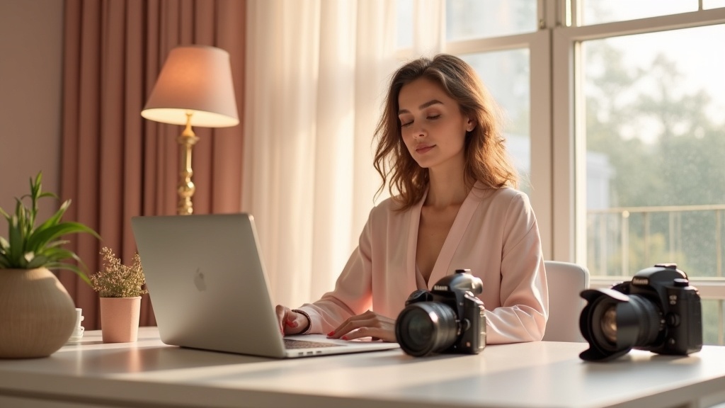 Woman starting her OnlyFans journey